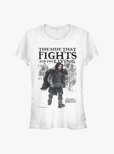 Game Of Thrones Jon Snow Fight For The Living Girls T-Shirt