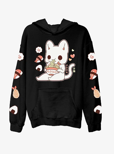 Tasty Peach Udon Kitten Sushi Girls Hoodie