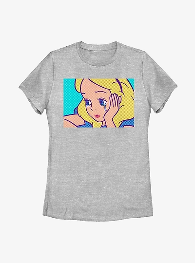 Disney Alice Wonderland Sad Pop Art Womens T-Shirt
