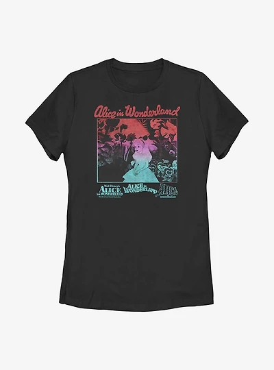 Disney Alice Wonderland Gradient Poster Womens T-Shirt