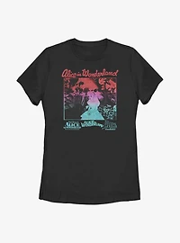 Disney Alice Wonderland Gradient Poster Womens T-Shirt
