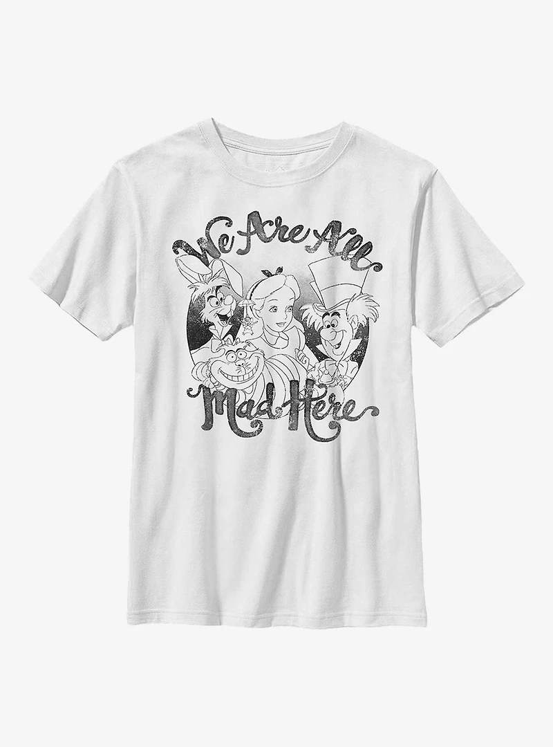Disney Alice Wonderland We Are All Mad Here Youth T-Shirt
