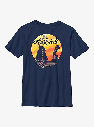 Disney The Aristocrats Moon Silhouette Youth T-Shirt