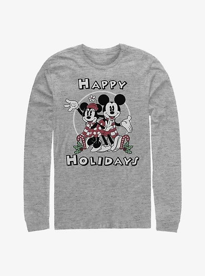 Disney Mickey Mouse & Minnie Holiday Long-Sleeve T-Shirt