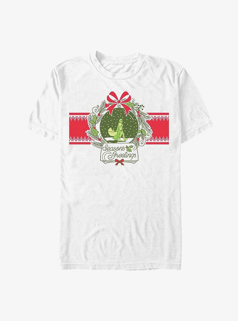 Star Wars The Mandalorian Snow Globe Holiday T-Shirt