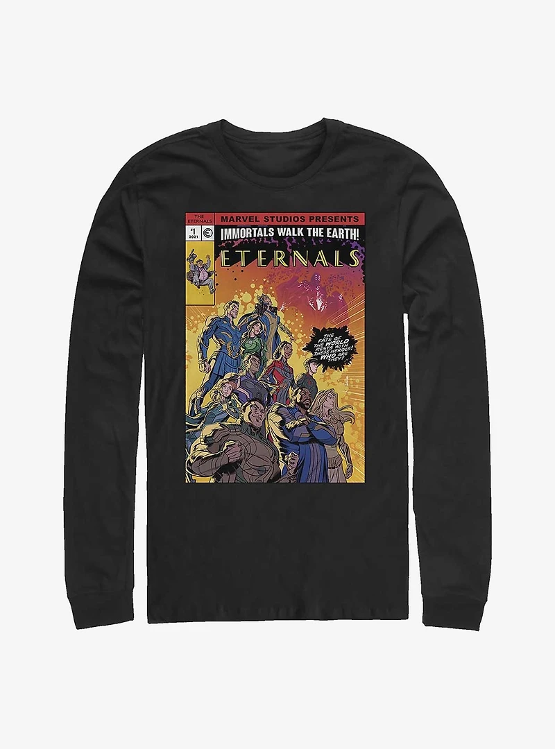Marvel Eternals Halftone Comic Book Cover Long-Sleeve T-Shirt