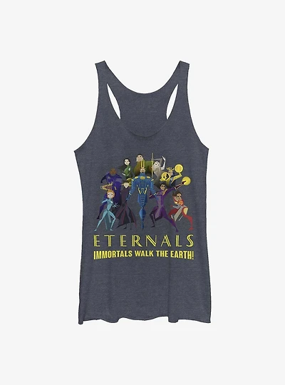 Marvel Eternals Cartoon Group Shot Womens Tank Top