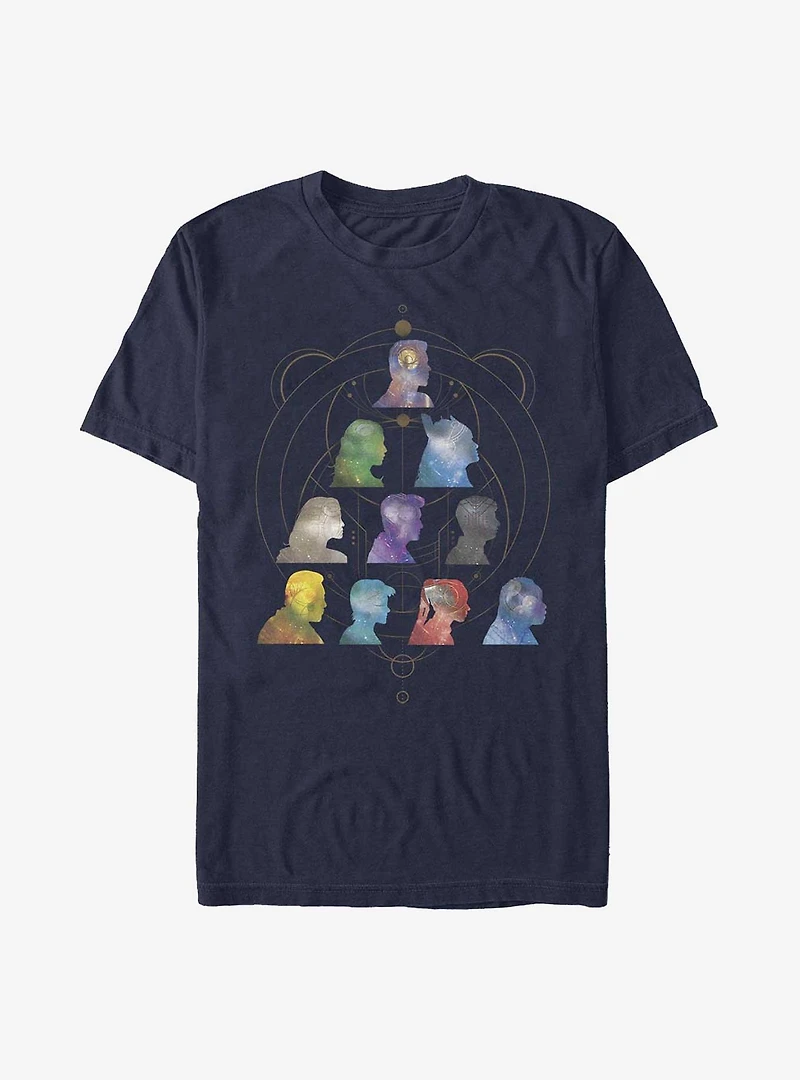 Marvel Eternals Silhouette Heads Pyramid T-Shirt