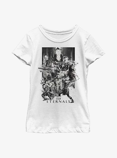 Marvel Eternals Paint Splatter Poster Youth Girls T-Shirt