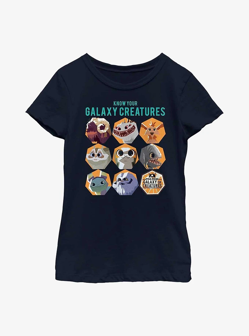 Star Wars Galaxy Of Creatures Creature Chart Youth Girls T-Shirt
