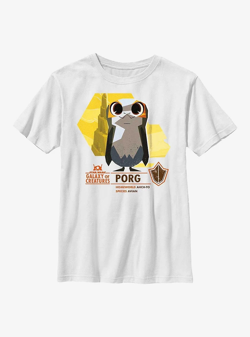 Star Wars Galaxy Of Creatures Porg Species Youth T-Shirt