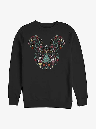 Disney Mickey Mouse & Minnie Holiday Icon Ear Fill Sweatshirt