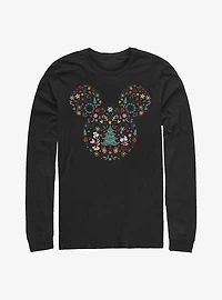 Disney Mickey Mouse & Minnie Holiday Icon Ear Fill Long-Sleeve T-Shirt