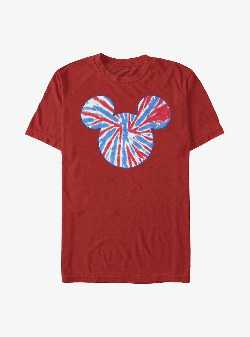 Disney Mickey Mouse Tie Dye Red White Blue T-Shirt