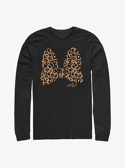 Disney Minnie Mouse Animal Print Bow Long-Sleeve T-Shirt