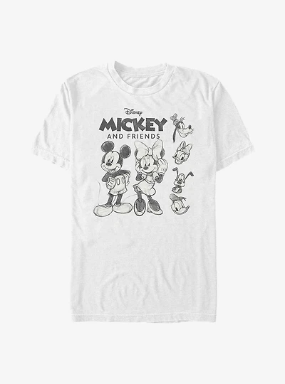 Disney Mickey Mouse Friends Sketch T-Shirt