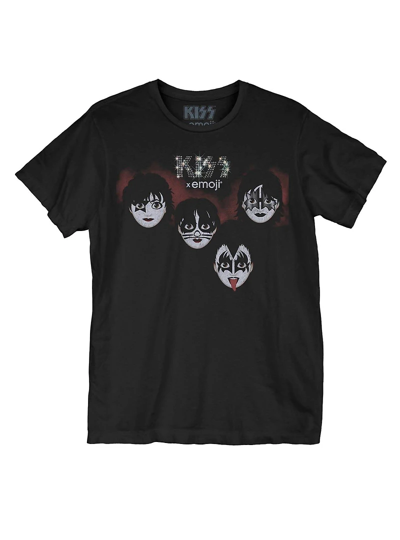 KISS Emoji Chibi Bandmates Girls T-Shirt