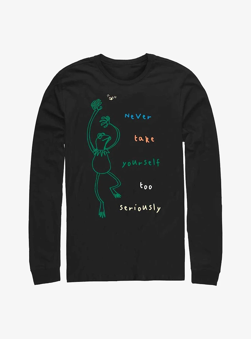 Disney The Muppets Kermit Never Take Yourself Too Seriously Doodle Long-Sleeve T-Shirt