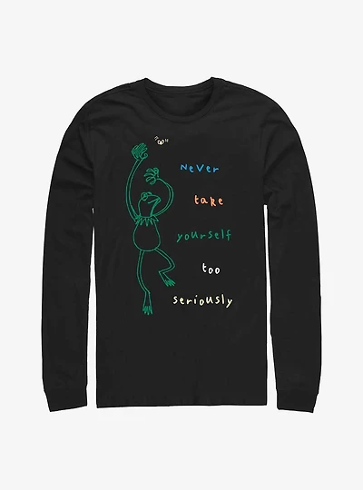 Disney The Muppets Kermit Never Take Yourself Too Seriously Doodle Long-Sleeve T-Shirt