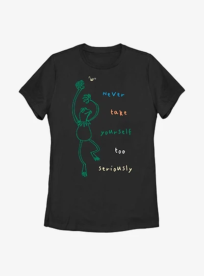 Disney The Muppets Kermit Never Take Yourself Too Seriously Doodle Womens T-Shirt