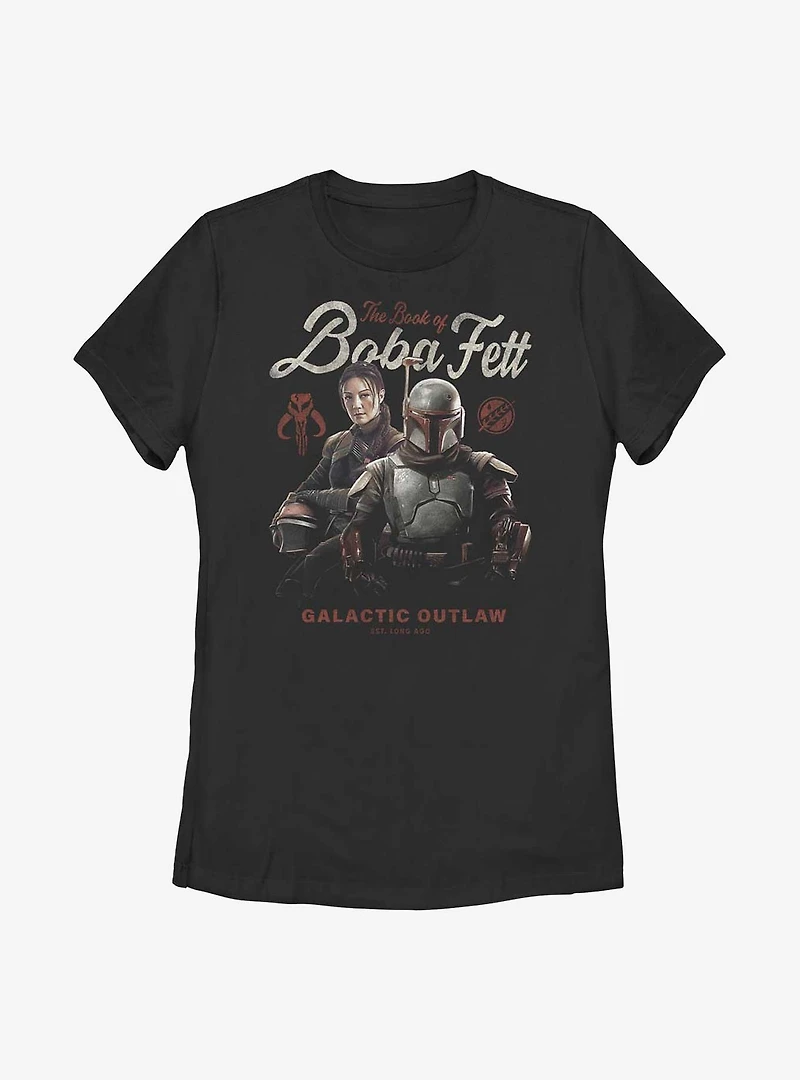 Star Wars: The Book Of Boba Fett Galactic Outlaw Established Long Ago Womens T-Shirt