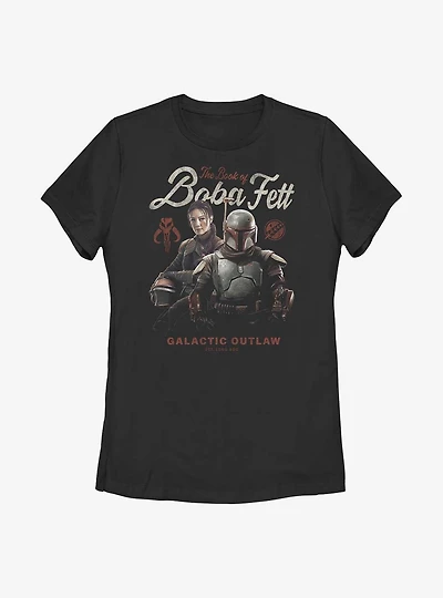 Star Wars: The Book Of Boba Fett Galactic Outlaw Established Long Ago Womens T-Shirt