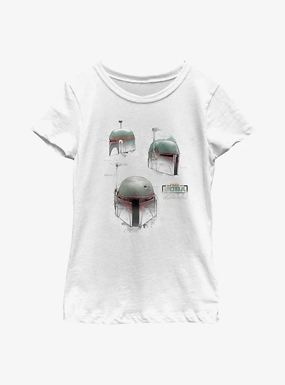 Star Wars: The Book Of Boba Fett Helmet Schematics Youth Girls T-Shirt
