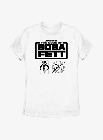 Star Wars: The Book Of Boba Fett Armor Logos Womens T-Shirt