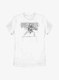 Star Wars: The Book Of Boba Fett Lives Pencil Sketch Womens T-Shirt