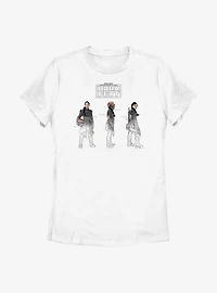 Star Wars: The Book Of Boba Fett Fennec Painted Sketches Womens T-Shirt