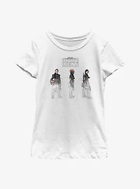 Star Wars: The Book Of Boba Fett Fennec Painted Sketches Youth Girls T-Shirt