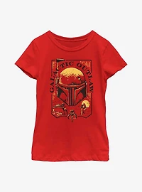 Star Wars: The Book Of Boba Fett Galactic Outlaw Logo Youth Girls T-Shirt