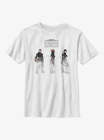 Star Wars: The Book Of Boba Fett Fennec Painted Sketches Youth T-Shirt