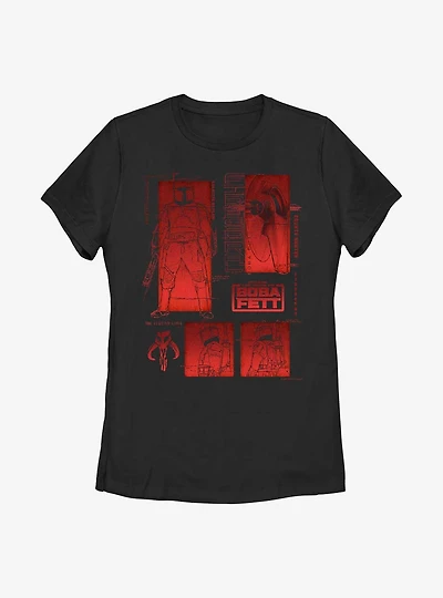 Star Wars: The Book Of Boba Fett Living Legend Blueprints Womens T-Shirt