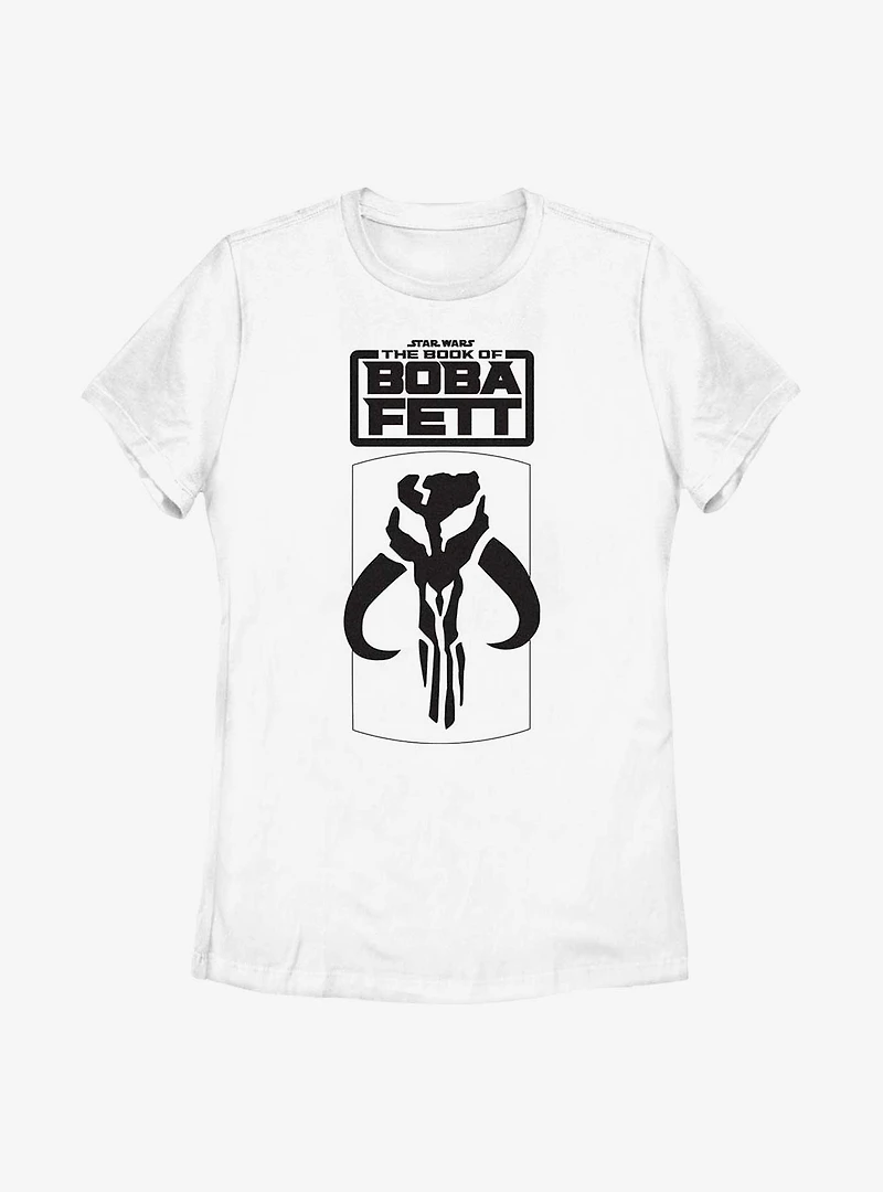 Star Wars: The Book Of Boba Fett Mandalorian Skull Logo Womens T-Shirt