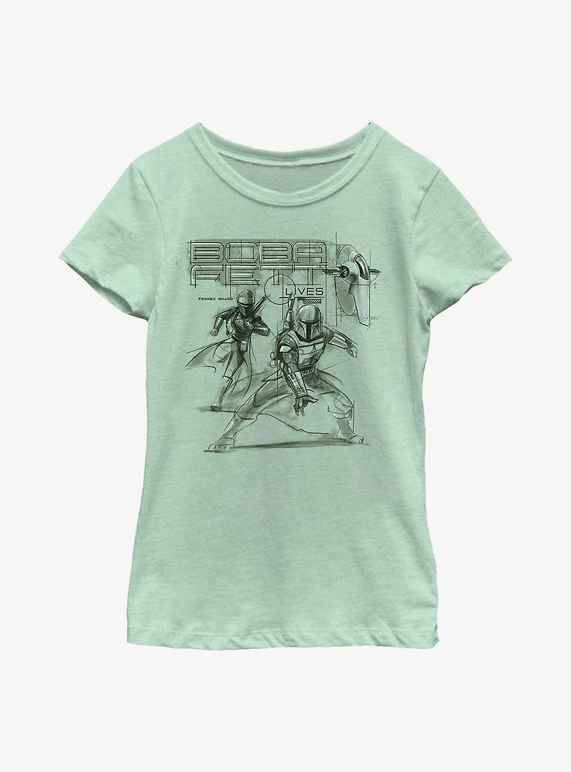 Star Wars: The Book Of Boba Fett Fennec & New Outlaw Overlords Youth Girls T-Shirt