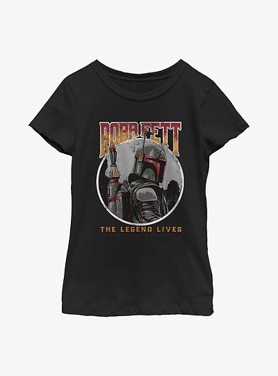 Star Wars: The Book Of Boba Fett Vintage Legend Lives Youth Girls T-Shirt
