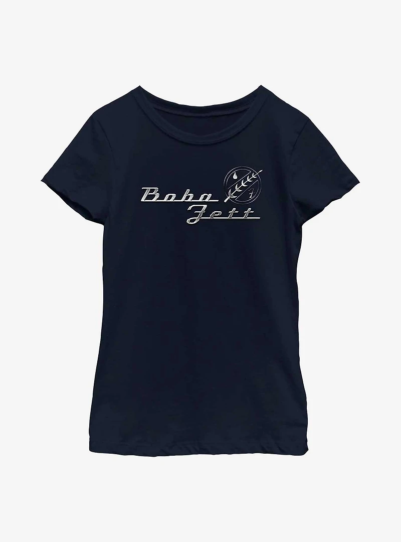 Star Wars: The Book Of Boba Fett Chrome Sign Youth Girls T-Shirt