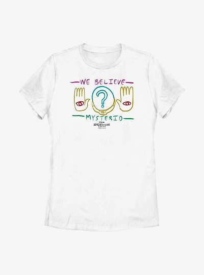 Marvel Spider-Man: No Way Home We Believe Mysterio Drawing Womens T-Shirt