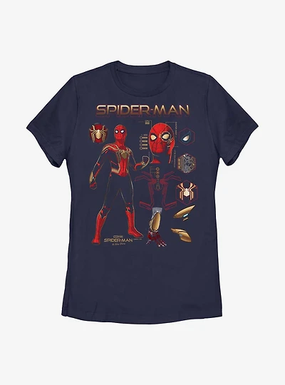 Marvel Spider-Man: No Way Home Spidey Schematics Womens T-Shirt
