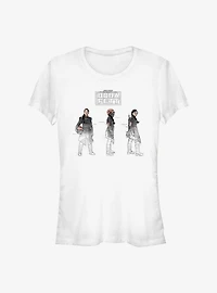 Star Wars The Book Of Boba Fett Fennec Painted Sketches Girls T-Shirt