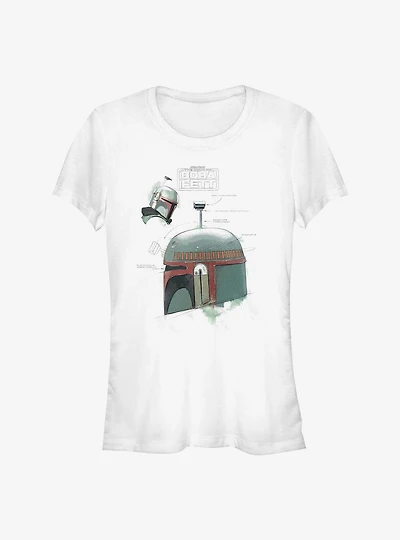 Star Wars The Book Of Boba Fett Helmet Profile View Girls T-Shirt