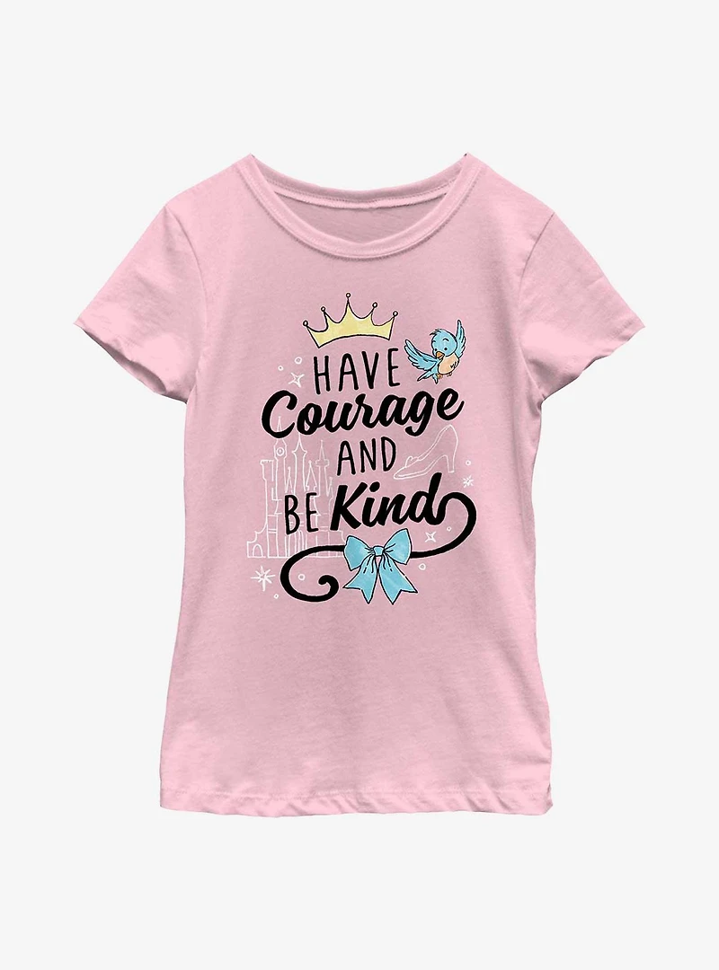 Disney Cinderella Have Courage & Be Kind Youth Girls T-Shirt