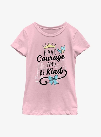 Disney Cinderella Have Courage & Be Kind Youth Girls T-Shirt