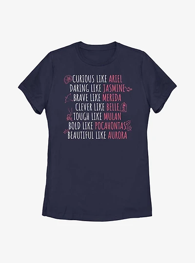 Disney Princesses Character Traits Womens T-Shirt