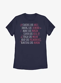 Disney Princesses Character Traits Womens T-Shirt
