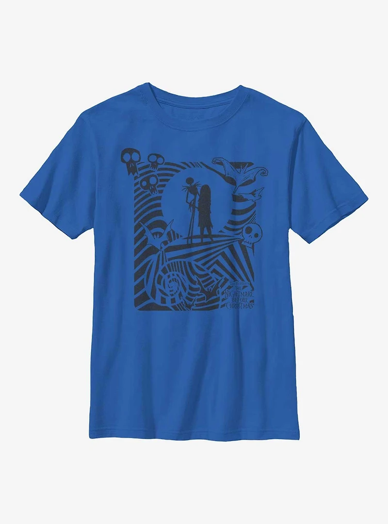 Disney Nightmare Before Christmas Hypnotic Jack And Sally Youth T-Shirt