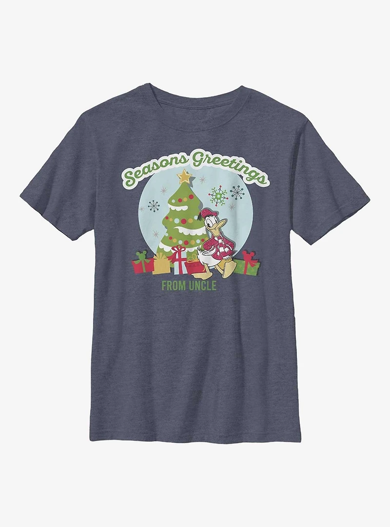 Disney Donald Duck Seasonal Greetings From Uncle Youth T-Shirt