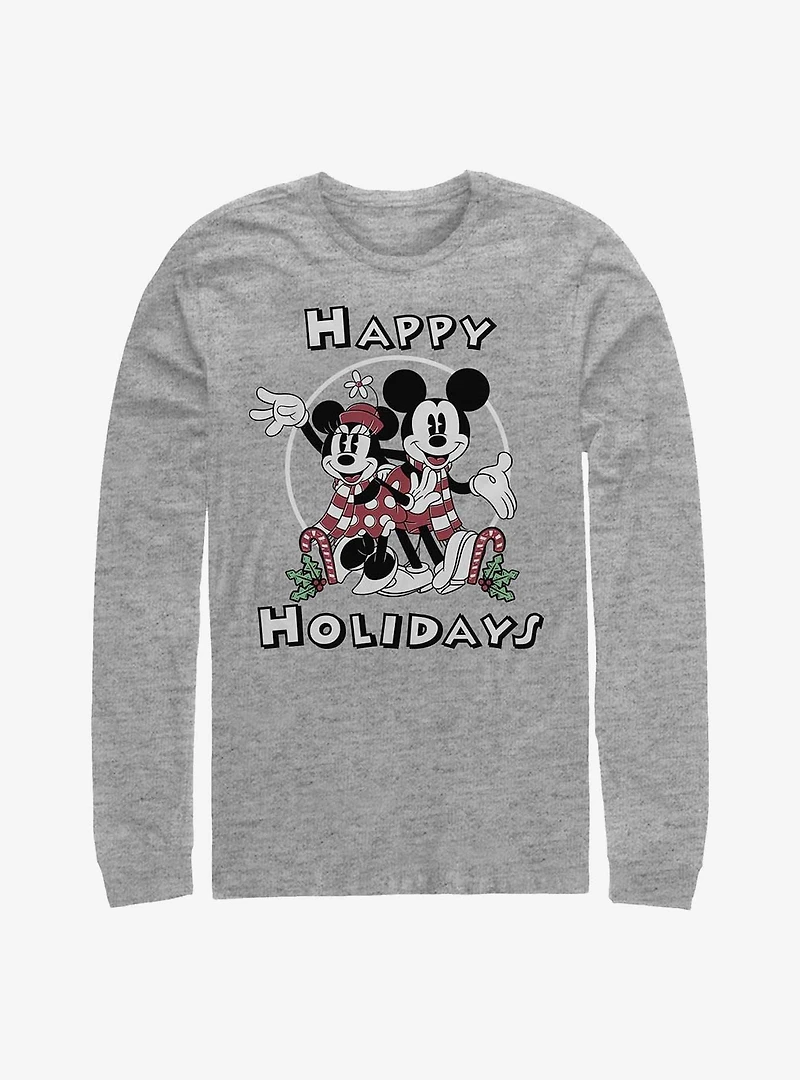 Disney Mickey Mouse & Minnie Happy Holidays Long-Sleeve T-Shirt