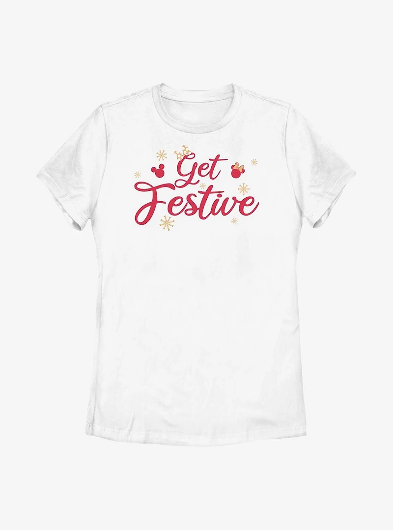 Disney Mickey Mouse Get Festive Womens T-Shirt